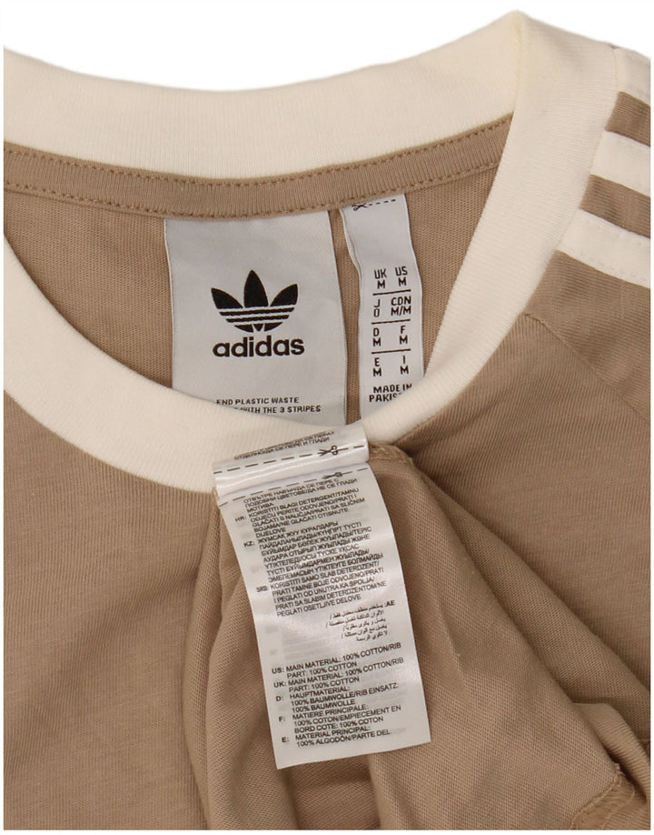 Мужская футболка Adidas Top среднего бежевого цвета из хлопка