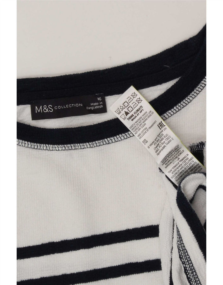 Женский топ с длинным рукавом Marks & Spencer, Великобритания, 16 шт., хлопок в большую белую полоску
