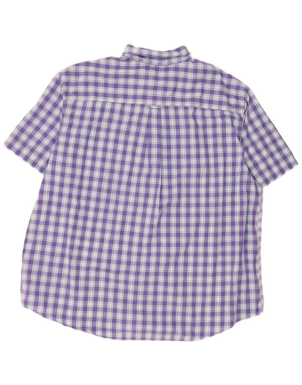 Мужская рубашка Chaps Big & Tall с коротким рукавом 3XL, фиолетовая клетка, хлопок