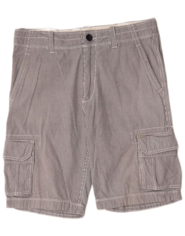 Crew Clothing Мужские шорты-карго, маленькие W29, серые, хлопковые в тонкую полоску