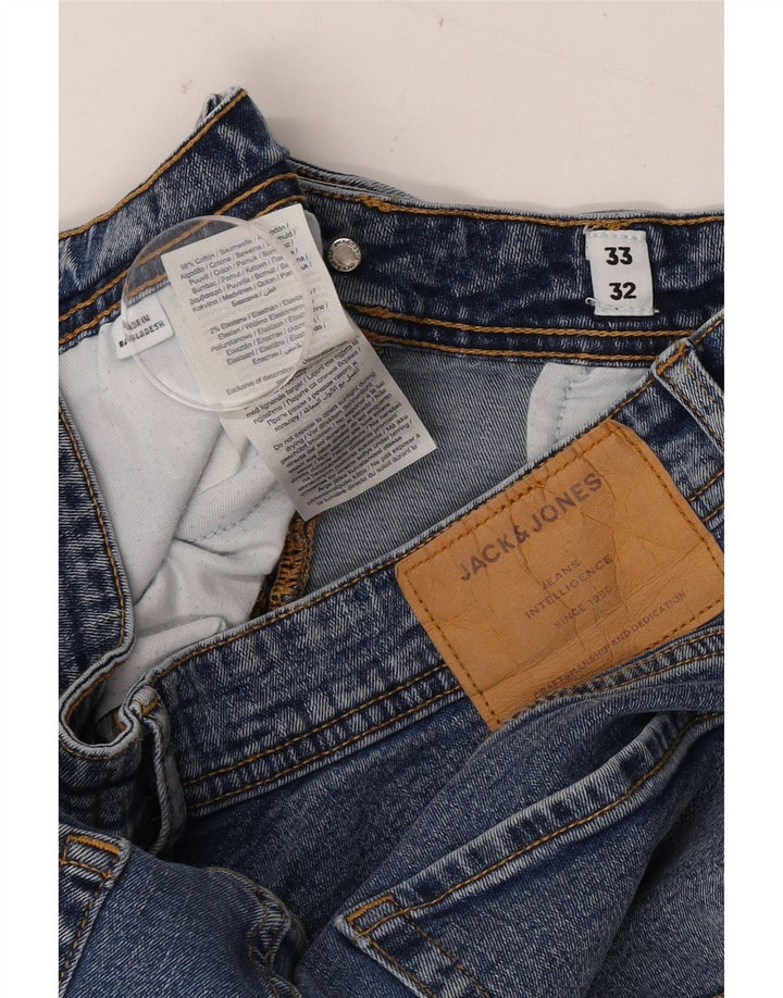 Мужские узкие джинсы JACK & JONES W33 L32 синие, хлопок