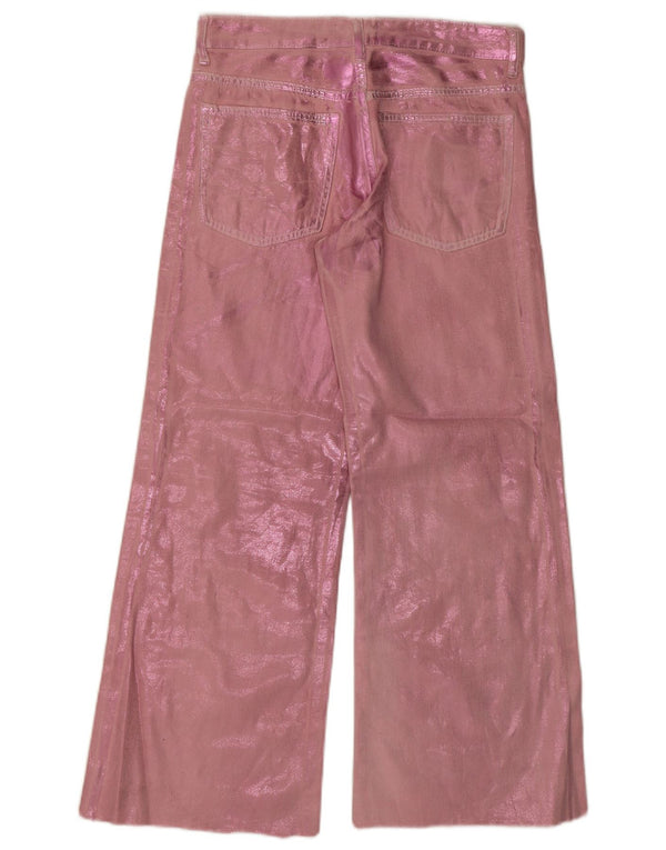 Zara Женские широкие джинсы Barbie XS W26 L28 Розовый
