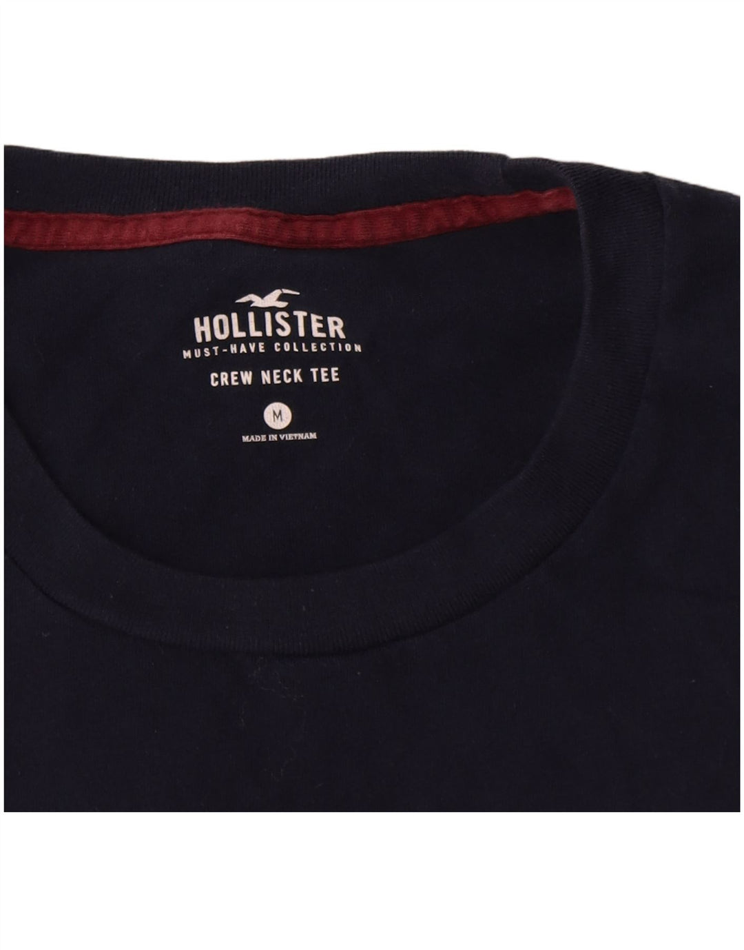 Мужская футболка Hollister Top среднего размера, темно-синяя, хлопок