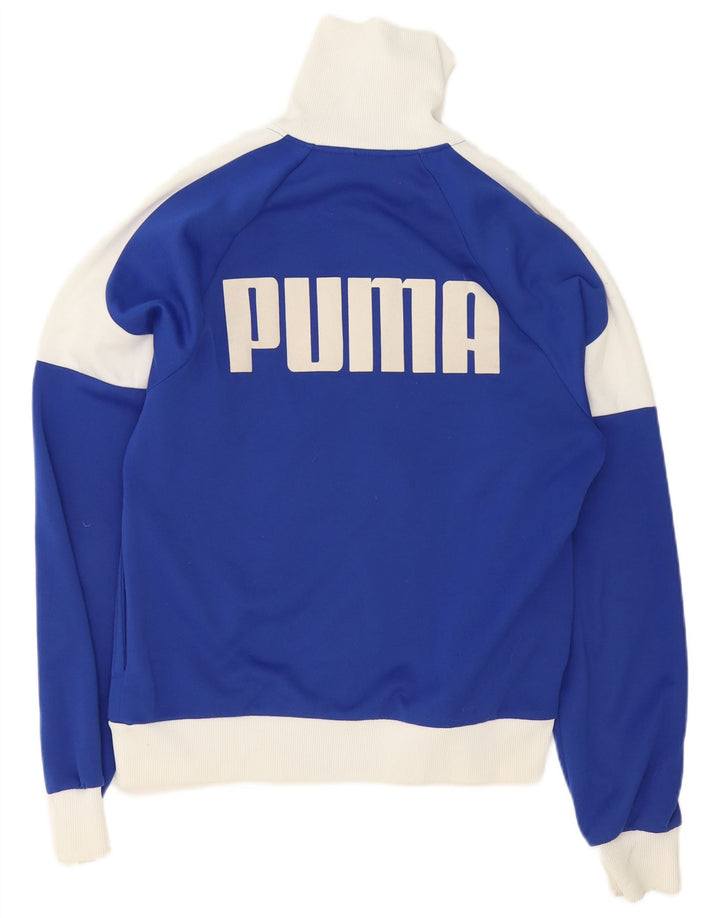 Мужской спортивный костюм Puma с графическим рисунком, верхняя куртка, средний синий полиэстер с цветными блоками
