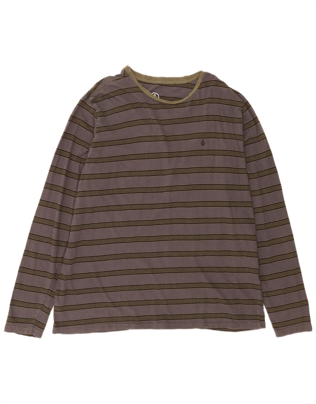 Мужской топ Volcom с длинным рукавом 2XL, хлопок в серую полоску