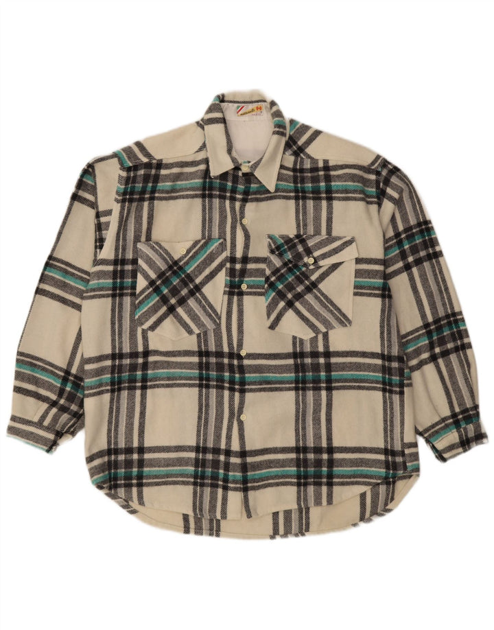 Мужская фланелевая рубашка Mazzonetto Lumberjack, большая белая шерстяная клетка