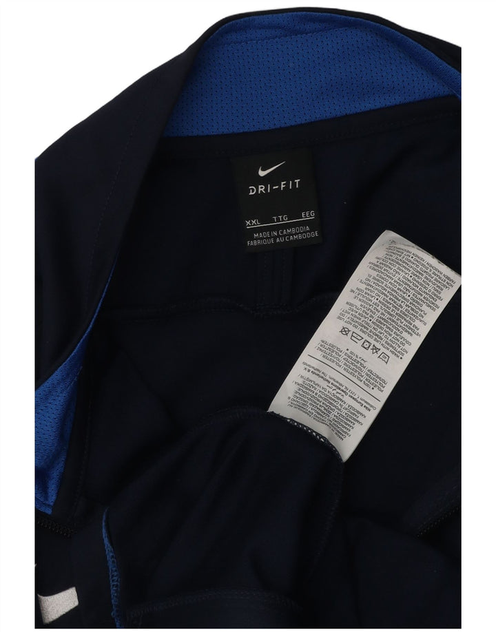 Мужская спортивная куртка Nike Dri Fit 2XL темно-синяя, полиэстер с цветными блоками