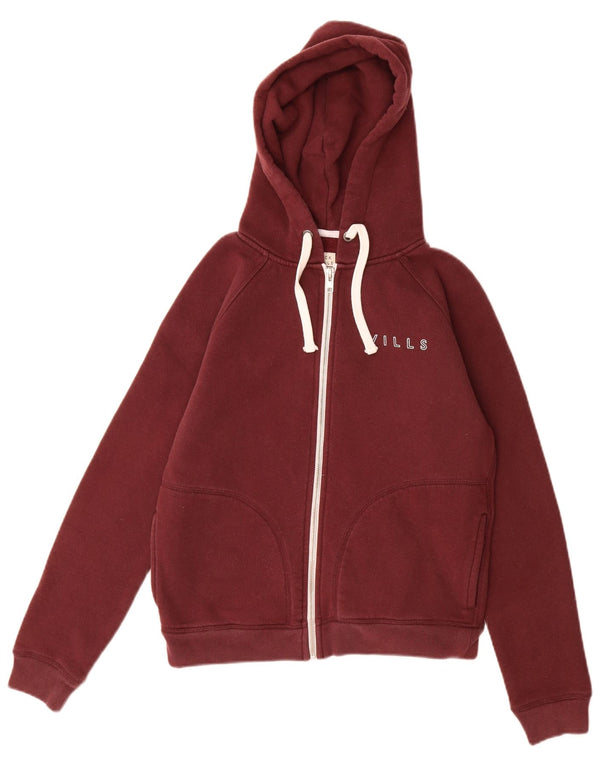 Женский свитер с капюшоном на молнии Jack Wills, Великобритания, 8, маленький, бордовый, хлопок