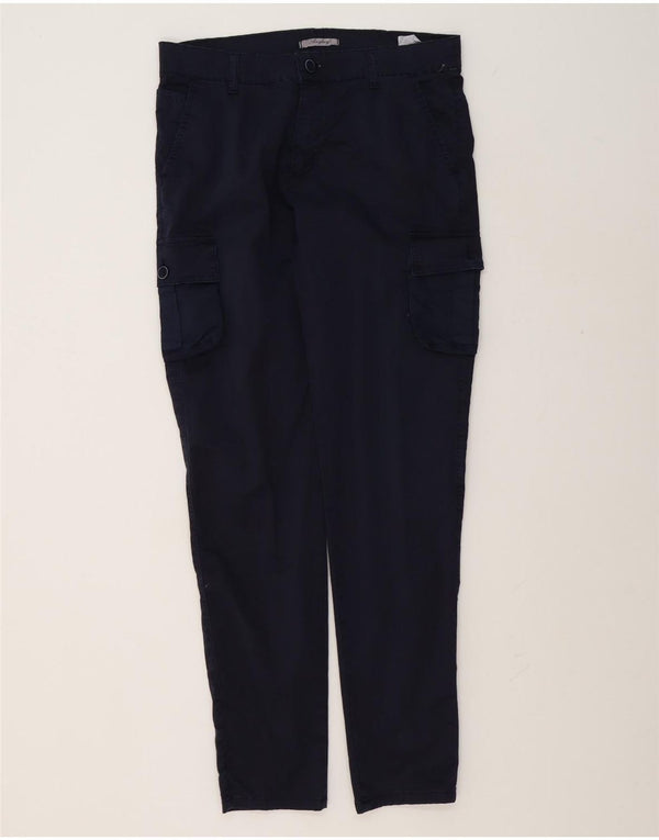 Винтажные мужские узкие брюки-карго IT 48 Medium W32 L32 Темно-синие хлопковые