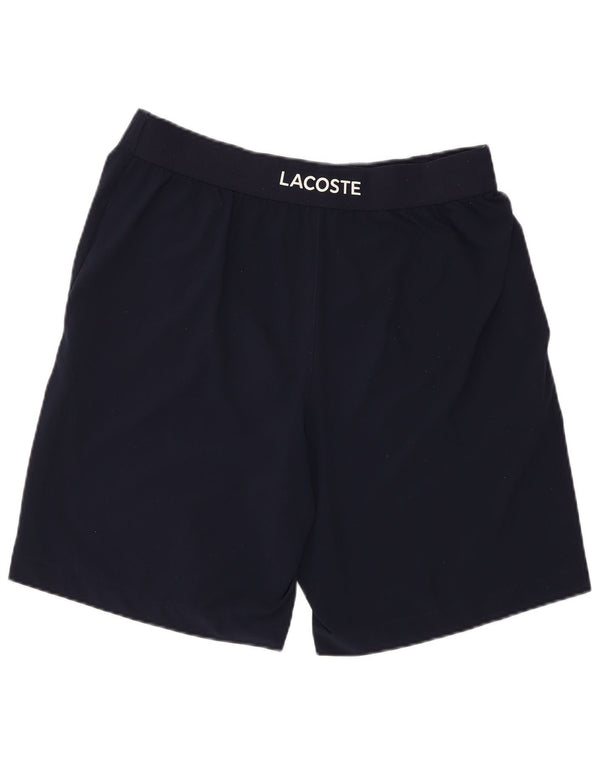 Мужские спортивные шорты Lacoste с графическим рисунком, размер 4, средние, темно-синие, полиэстер