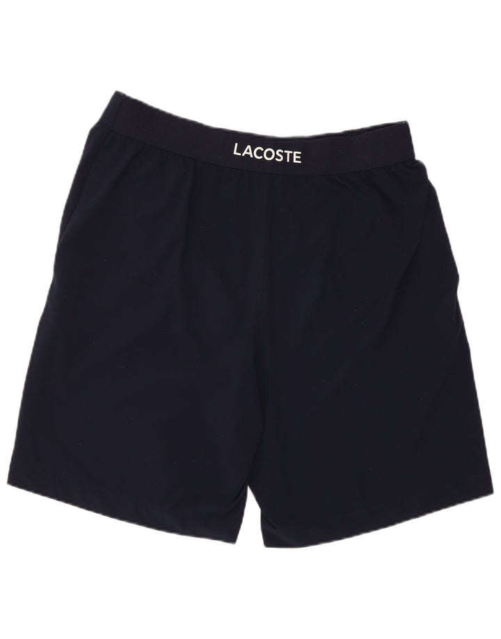 Мужские спортивные шорты Lacoste с графическим рисунком, размер 4, средние, темно-синие, полиэстер