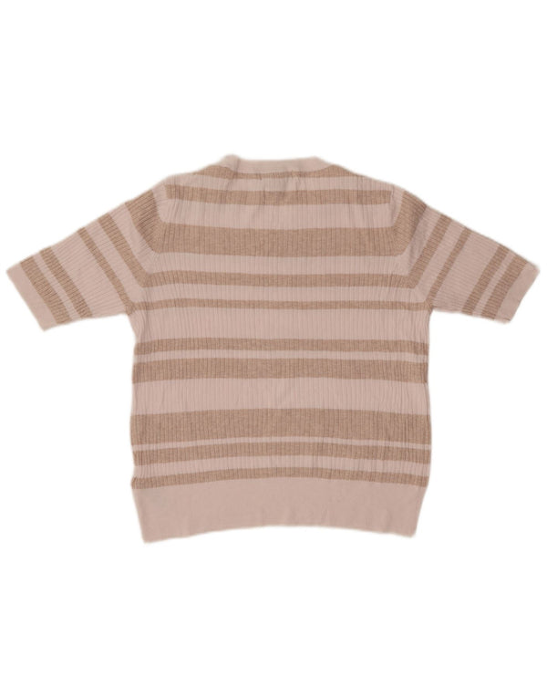 Женский укороченный джемпер с круглым вырезом MARKS & SPENCER UK 16, большой бежевый