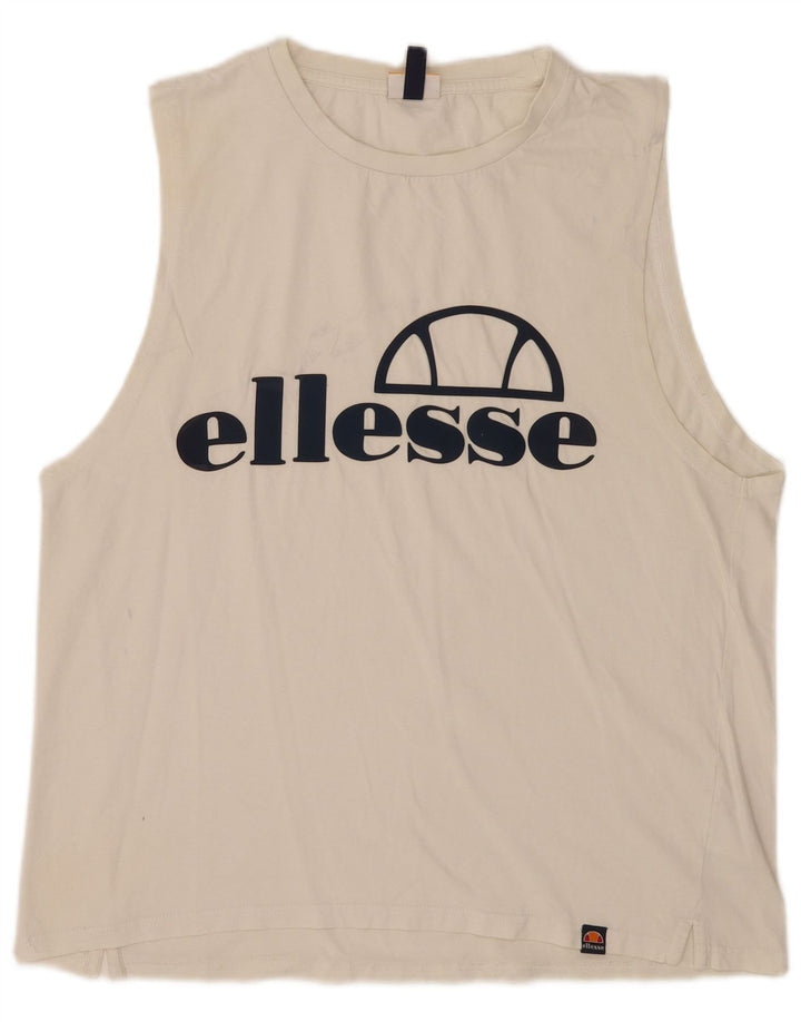 Мужской жилет Ellesse с рисунком, большой белый хлопок