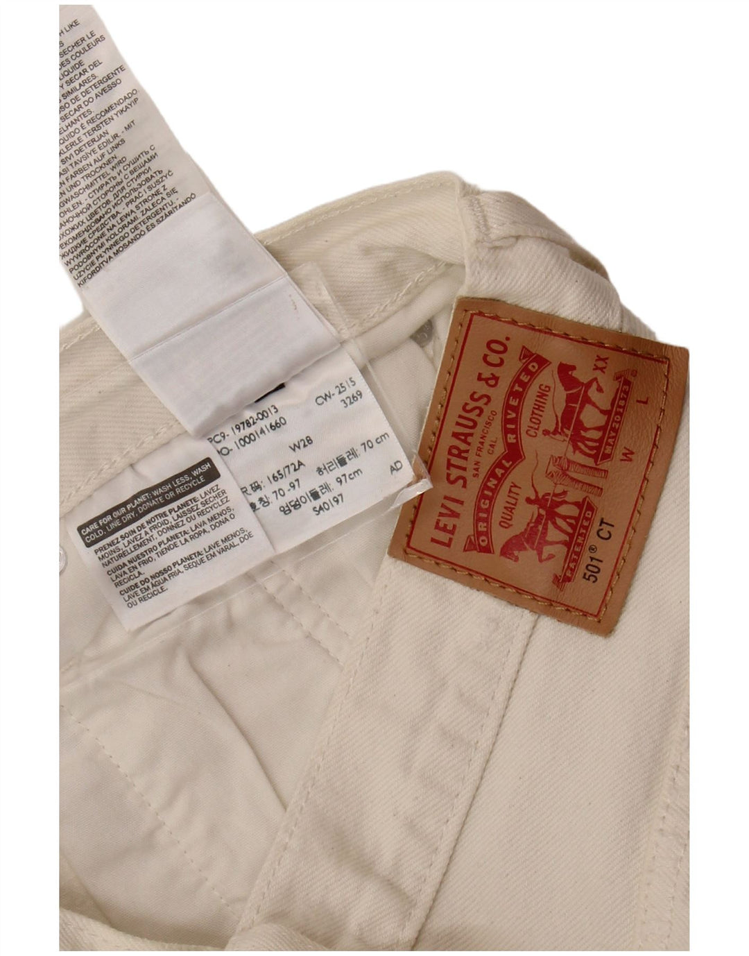 Женские джинсовые шорты LEVI'S 501 W28, средний белый хлопок, хлопок