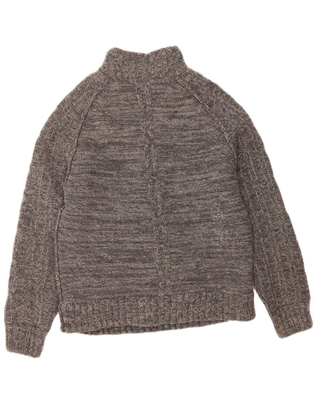 Мужской свитер FAT FACE с воротником на молнии, большой серый из овечьей шерсти