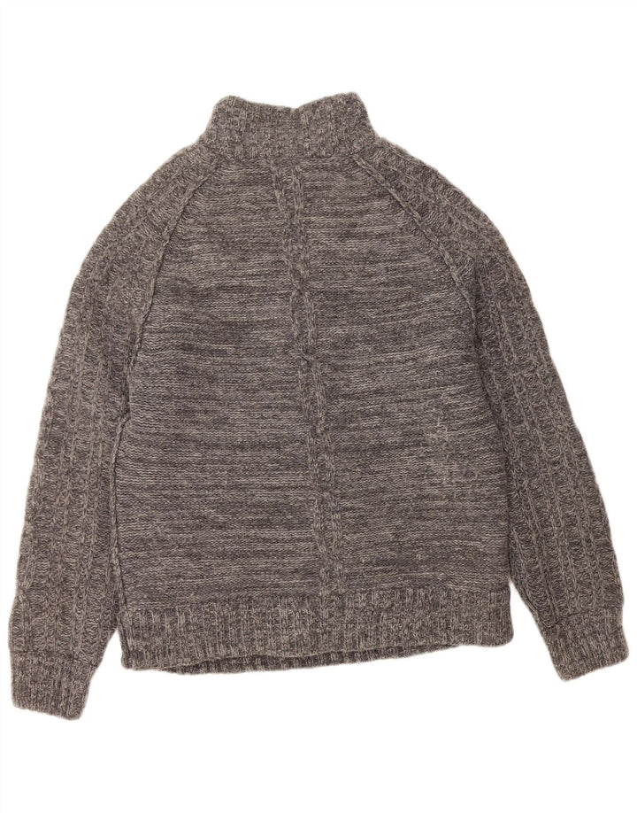 Мужской свитер FAT FACE с воротником на молнии, большой серый из овечьей шерсти