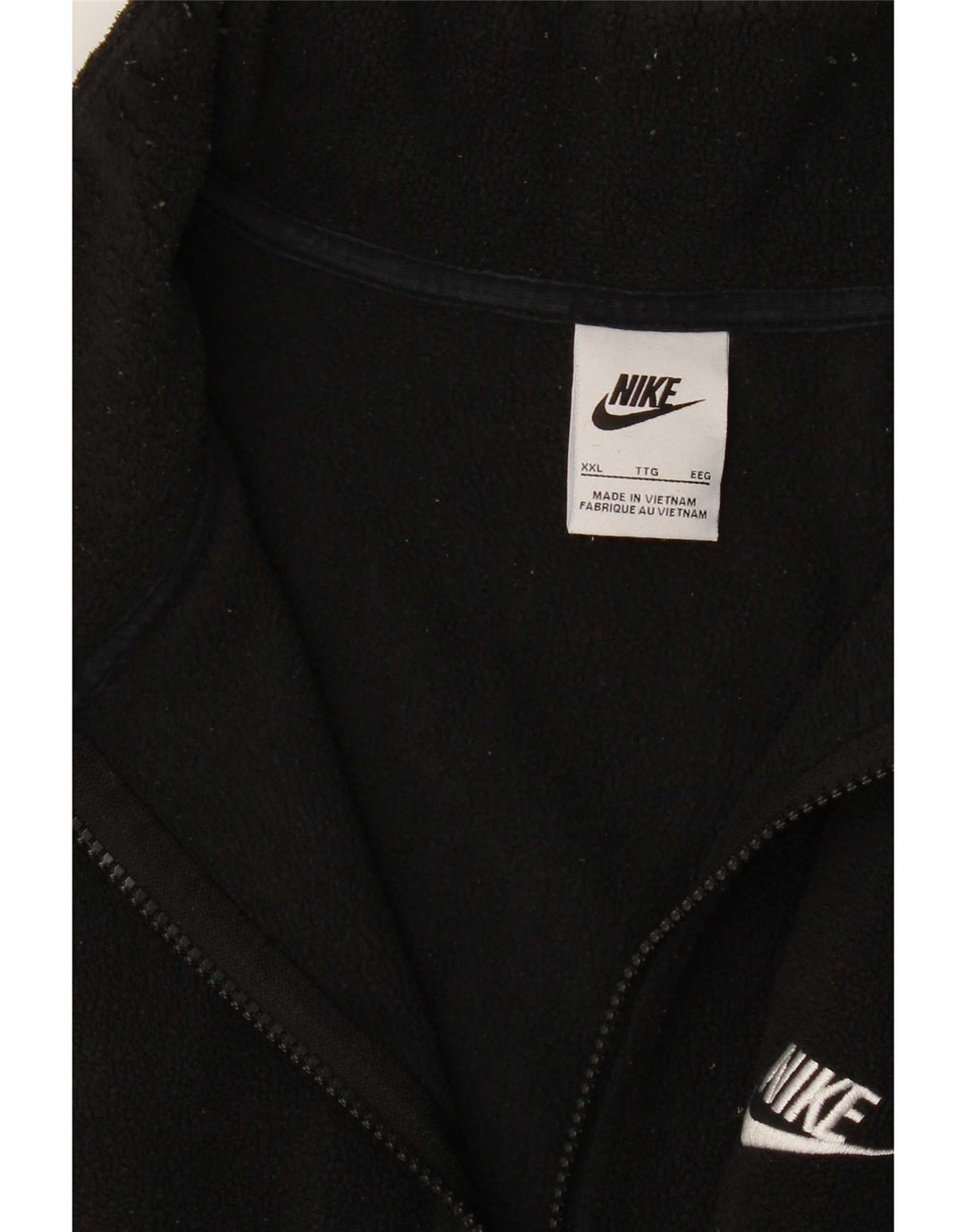 Мужской флисовый джемпер с воротником на молнии Nike 2XL, черный