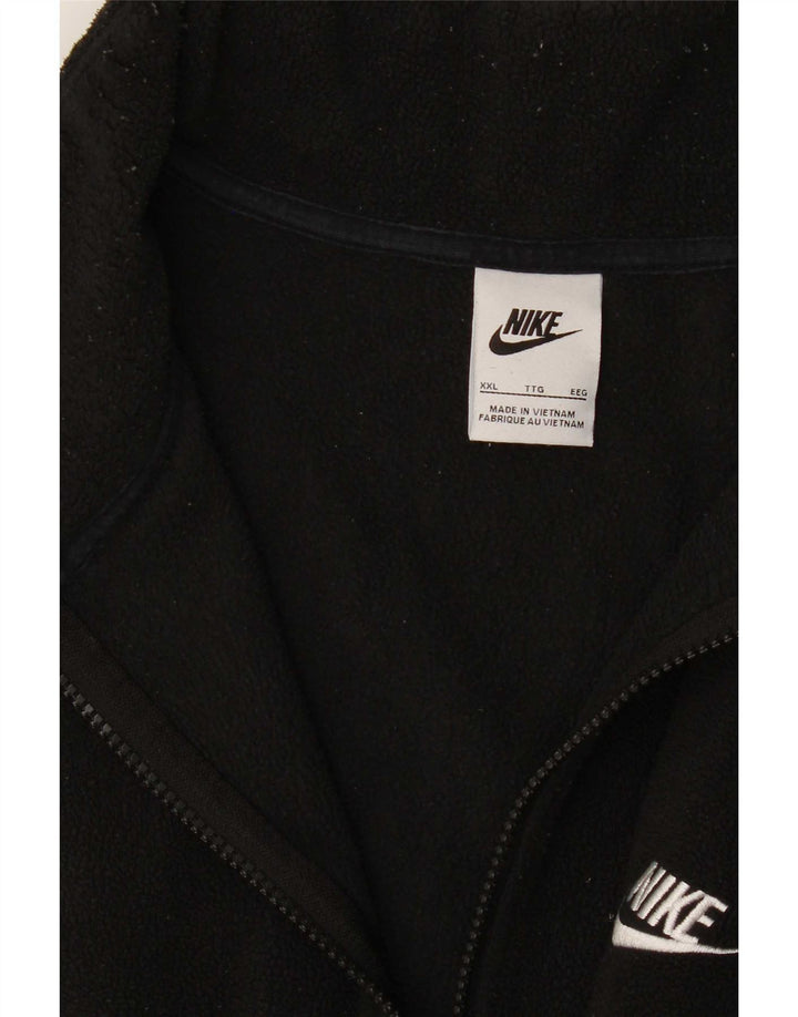 Мужской флисовый джемпер с воротником на молнии Nike 2XL, черный