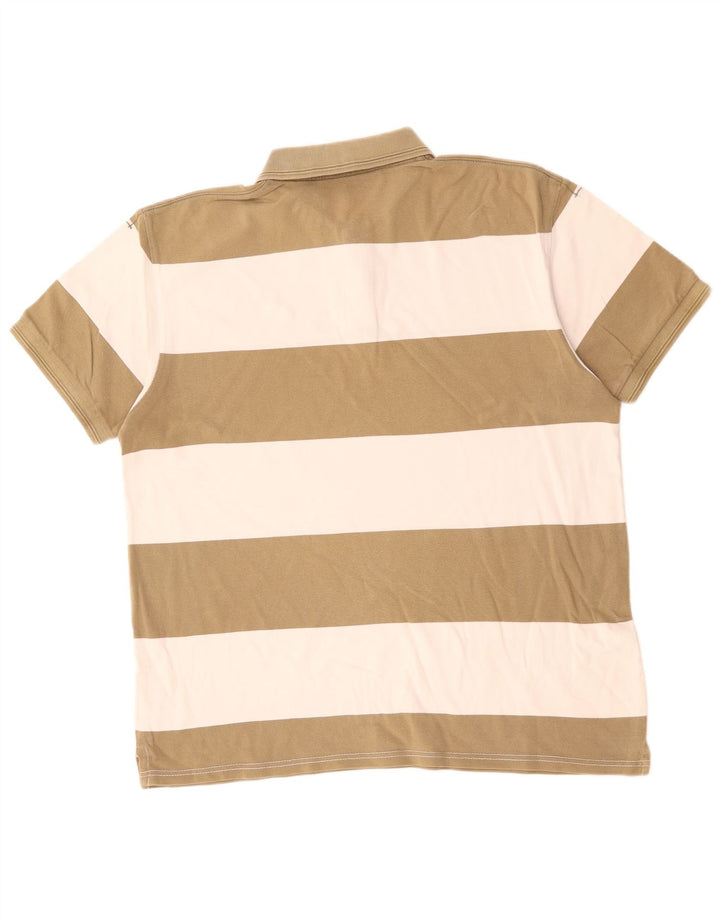 Мужская рубашка-поло для регби LEVI'S, хлопковая полоска цвета хаки, большой размер