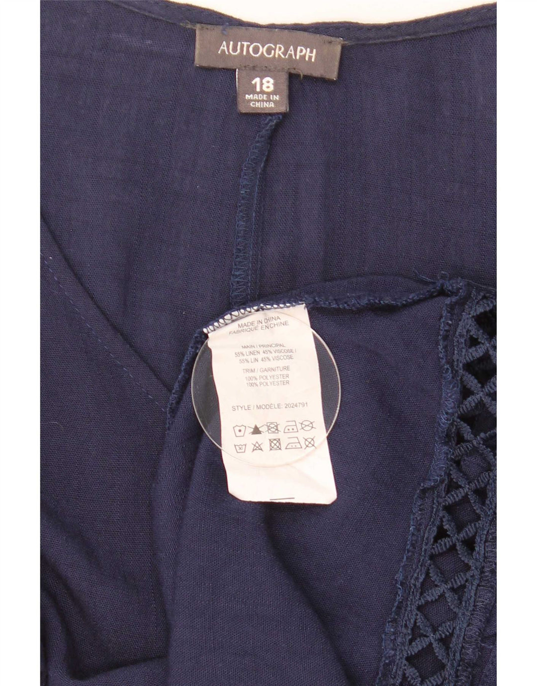 Женская блузка оверсайз Marks & Spencer с автографом, топ UK 18 XL, темно-синий