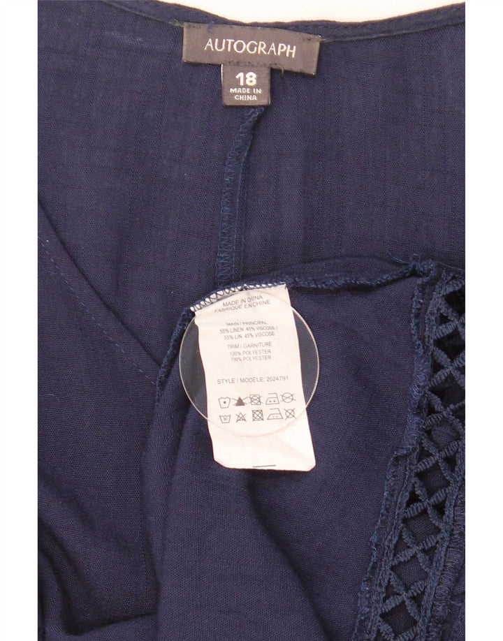 Женская блузка оверсайз Marks & Spencer с автографом, топ UK 18 XL, темно-синий