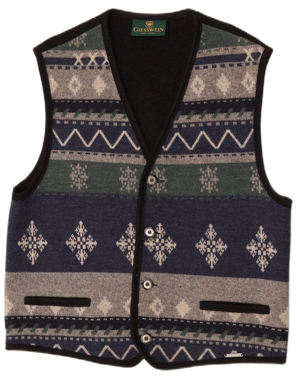 Мужской кардиган без рукавов Giesswein EU 58 2XL Темно-синий Fair Isle