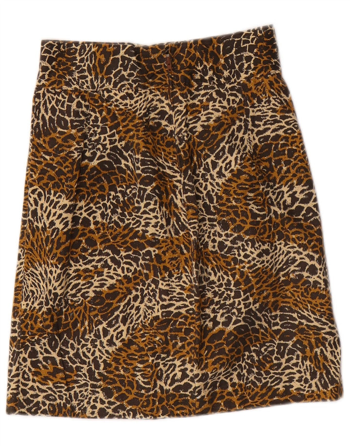 ВИНТАЖНЫЙ комплект женских юбок из 2 предметов UK 14 Medium W24 Коричневый с животным принтом