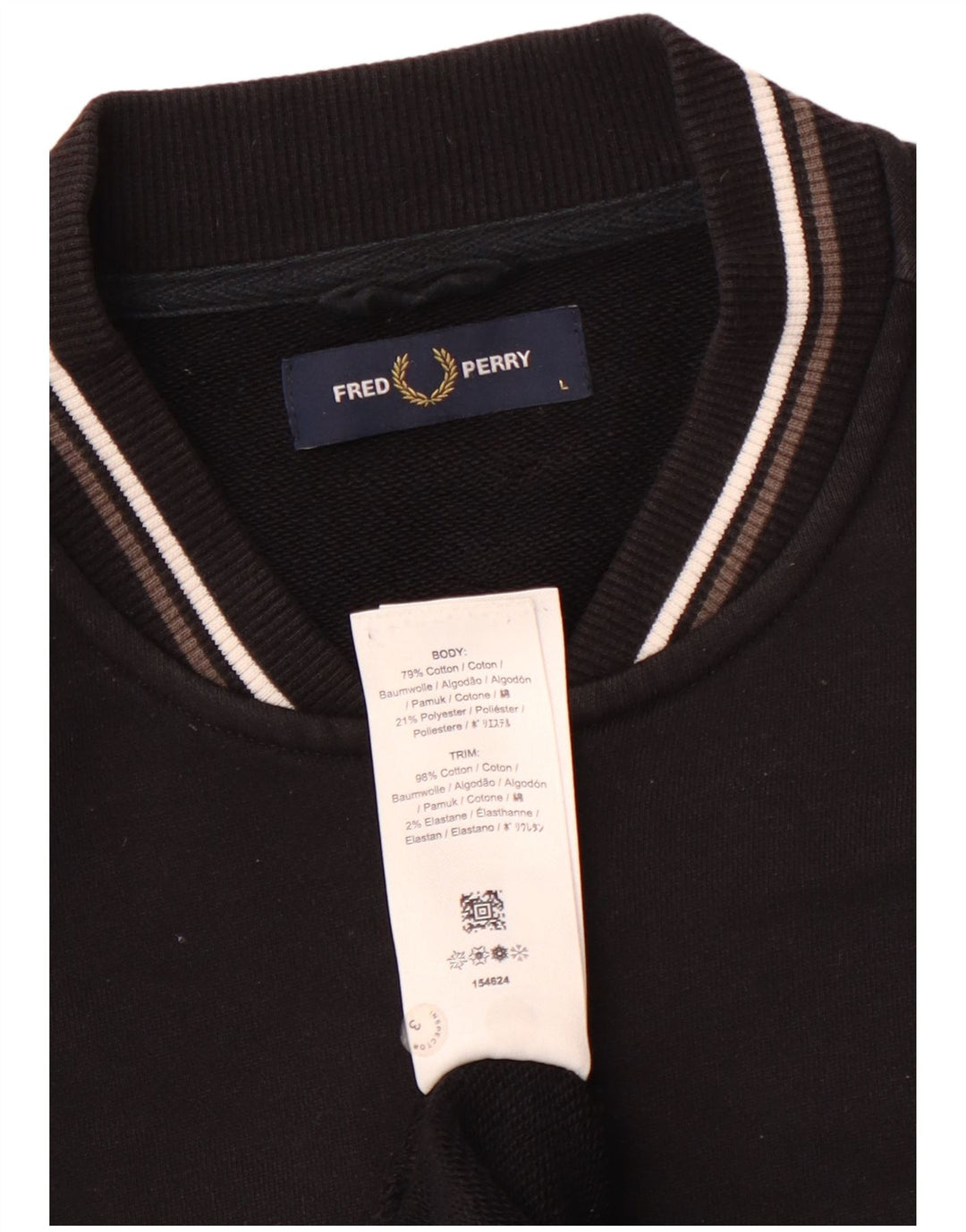FRED PERRY Мужской спортивный костюм, верхняя куртка, большая черная хлопковая куртка