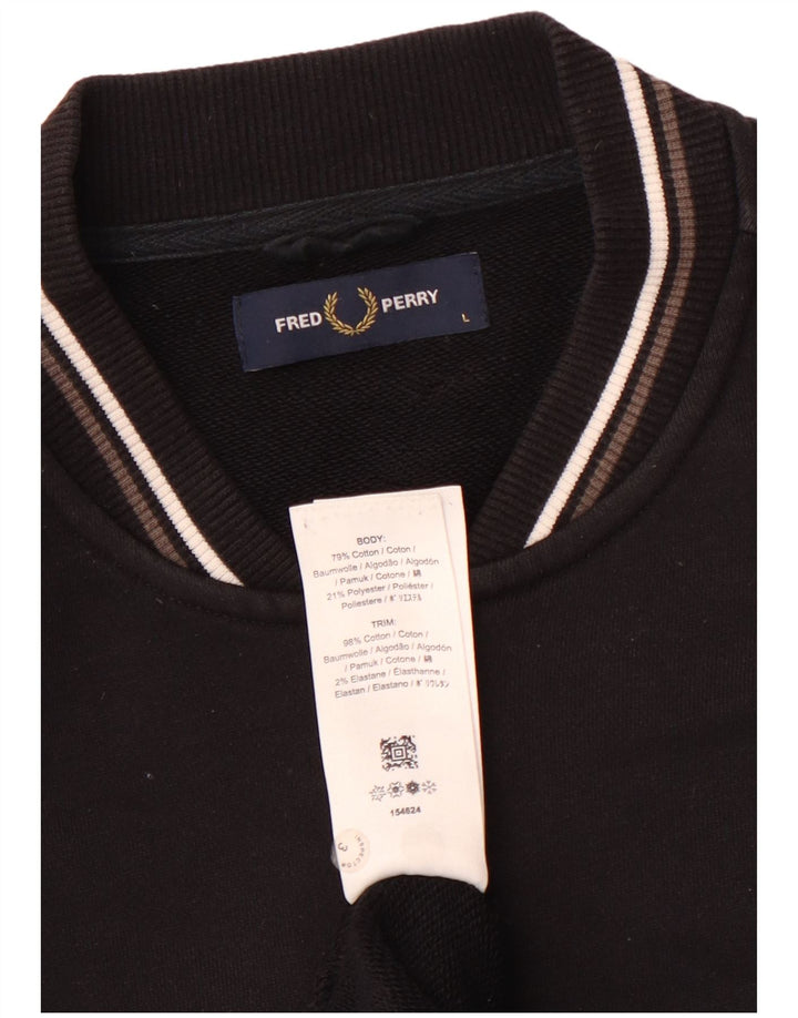 FRED PERRY Мужской спортивный костюм, верхняя куртка, большая черная хлопковая куртка