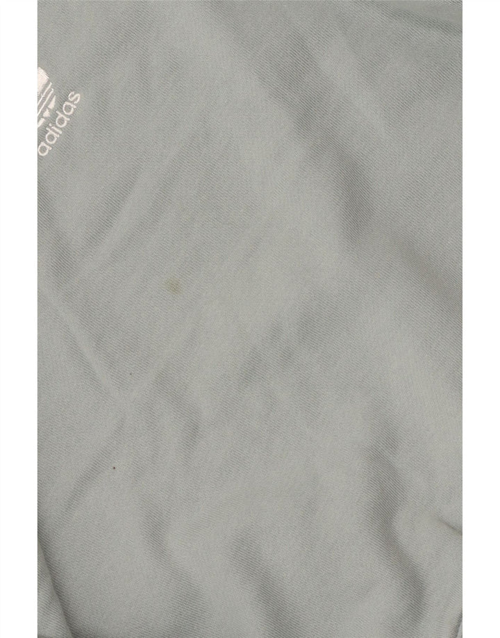 Женский укороченный свитшот оверсайз Adidas UK 6 XS, синий хлопок