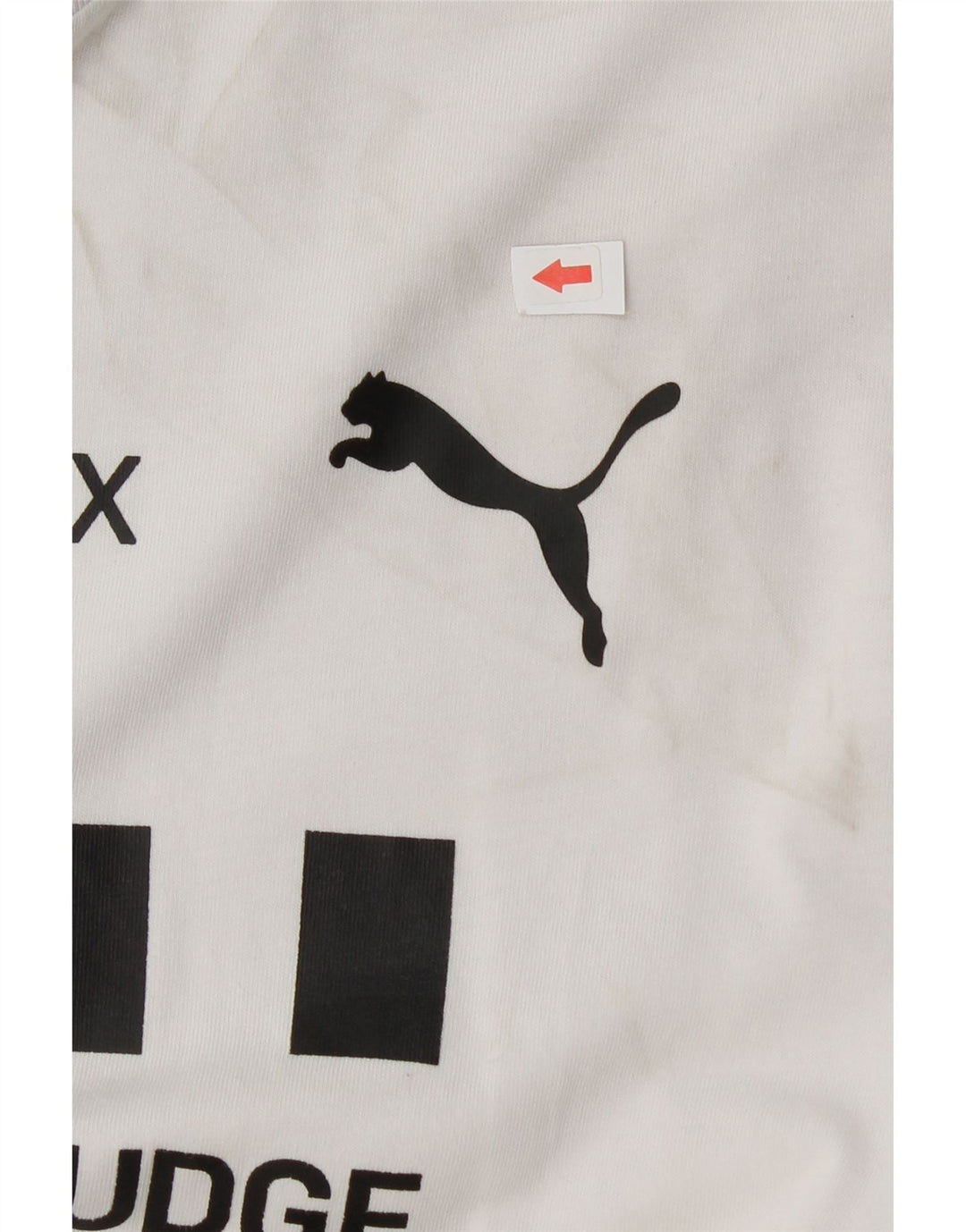 Мужская футболка с рисунком Puma, хлопковый топ среднего размера, белый цвет
