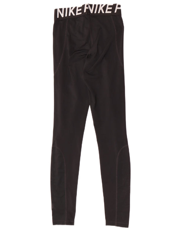 Женские леггинсы с рисунком Nike Dri Fit UK 8, маленькие черные, полиэстер