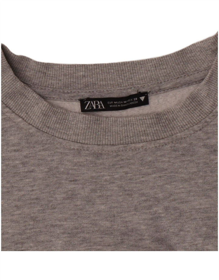 Женский укороченный свитер Zara UK 12, средний серый
