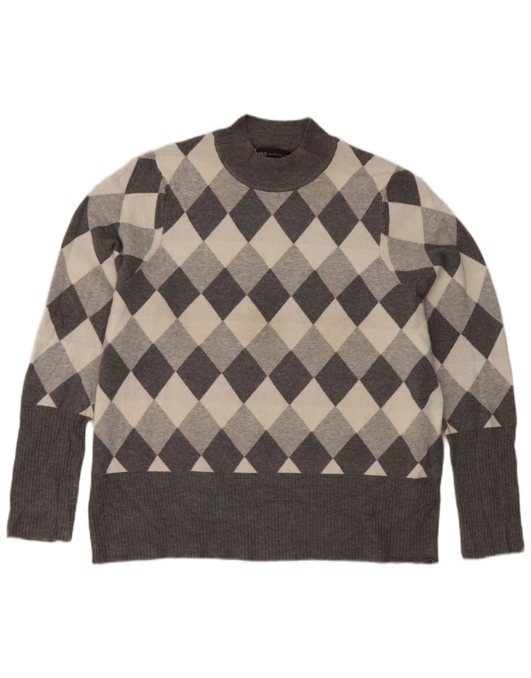 Женский джемпер с высоким воротником Marks & Spencer UK 22 3XL Серый