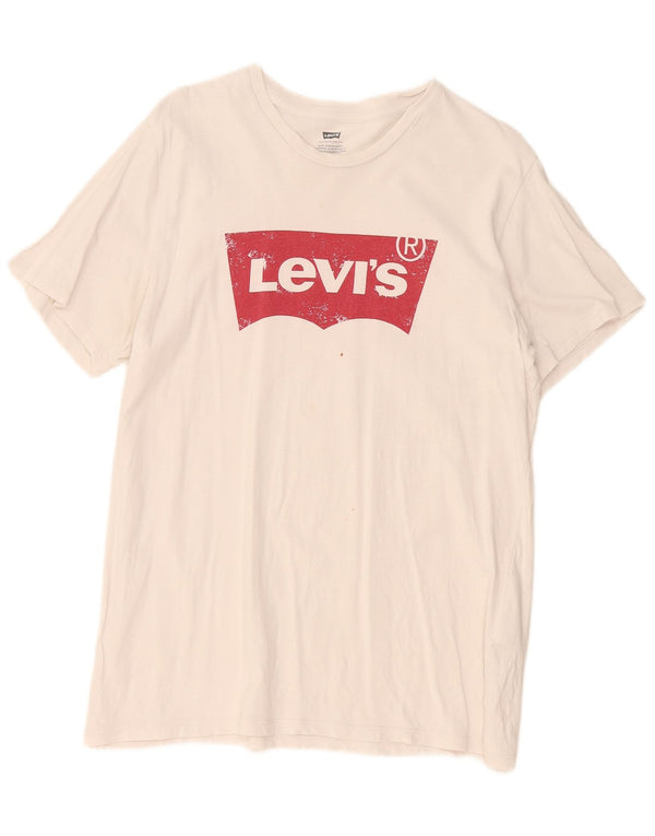 Женская футболка с рисунком Levi's Top UK 18 XL, белый хлопок