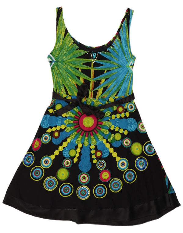 Женский сарафан с рисунком Desigual UK 14, большой размер, хлопок с разноцветными геометрическими узорами