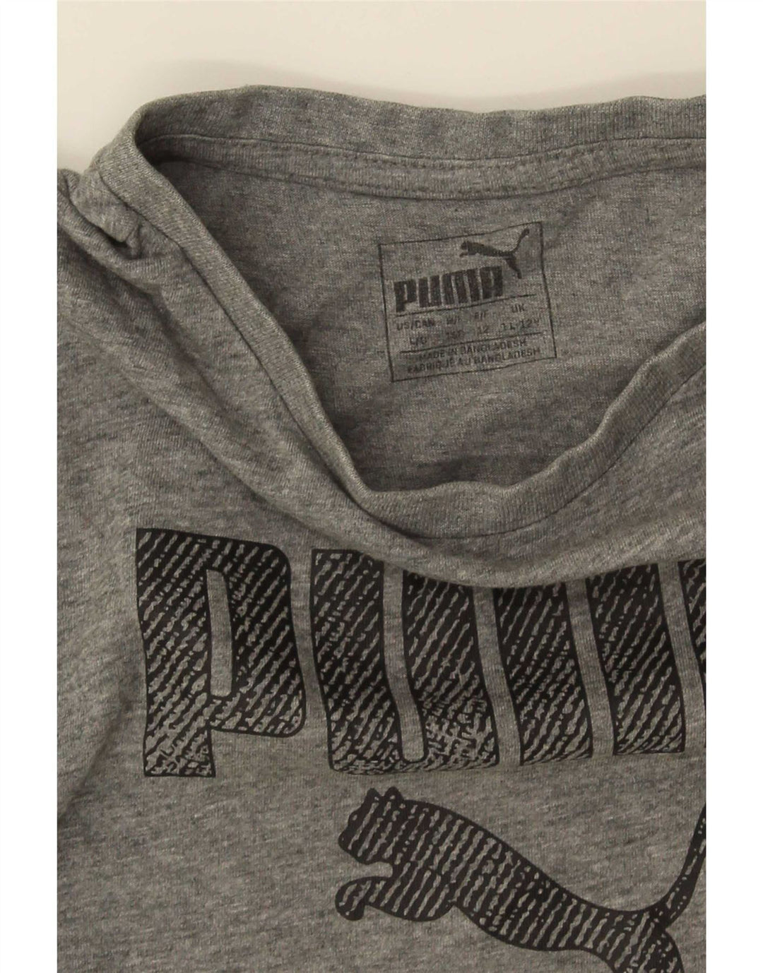 Футболка с рисунком Puma для мальчиков 11-12 лет, серая