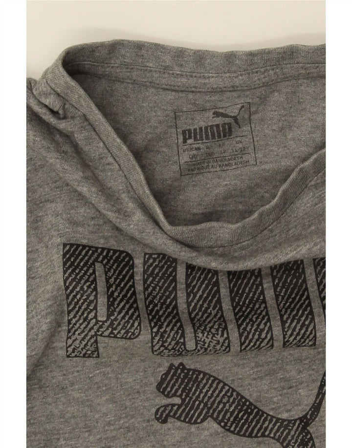 Футболка с рисунком Puma для мальчиков 11-12 лет, серая
