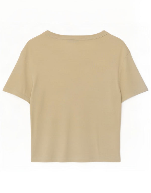 Женская укороченная футболка Benetton Top UK 12 Medium Beige