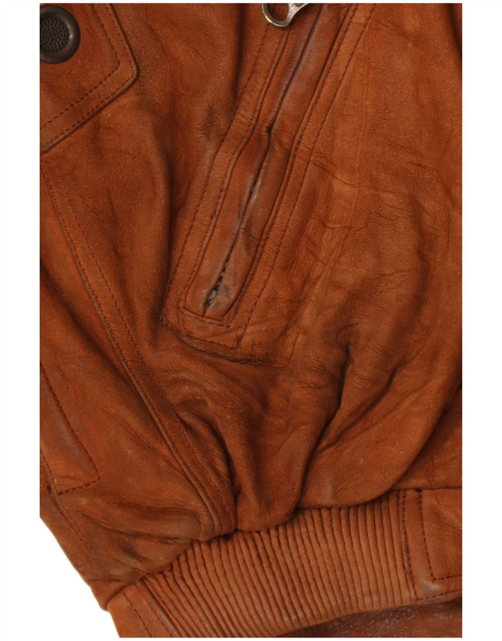 Мужская кожаная куртка свободного покроя Dainese IT 50, кожа среднего коричневого цвета