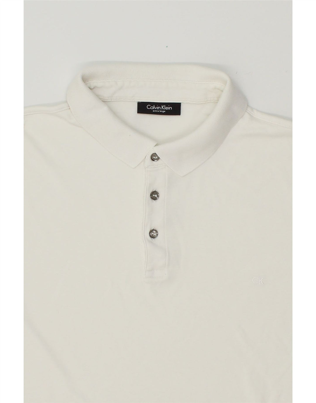 CALVIN KLEIN Mens Polo Shirt Large White Cotton Vintage Calvin Klein and Second-Hand Calvin Klein from Messina Hembry 