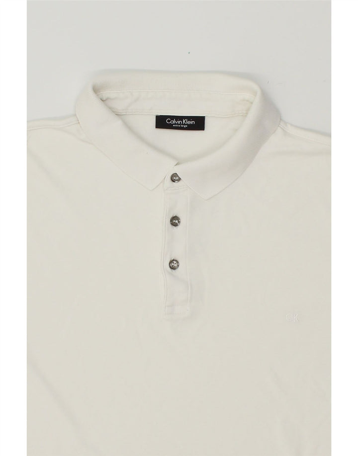 CALVIN KLEIN Mens Polo Shirt Large White Cotton Vintage Calvin Klein and Second-Hand Calvin Klein from Messina Hembry 