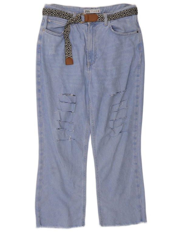 Женские укороченные джинсы Zara EU 38, маленькие W28 L24, синие, хлопок