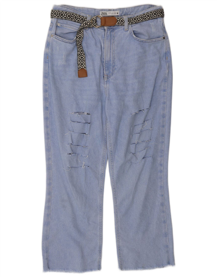 Женские укороченные джинсы Zara EU 38, маленькие W28 L24, синие, хлопок