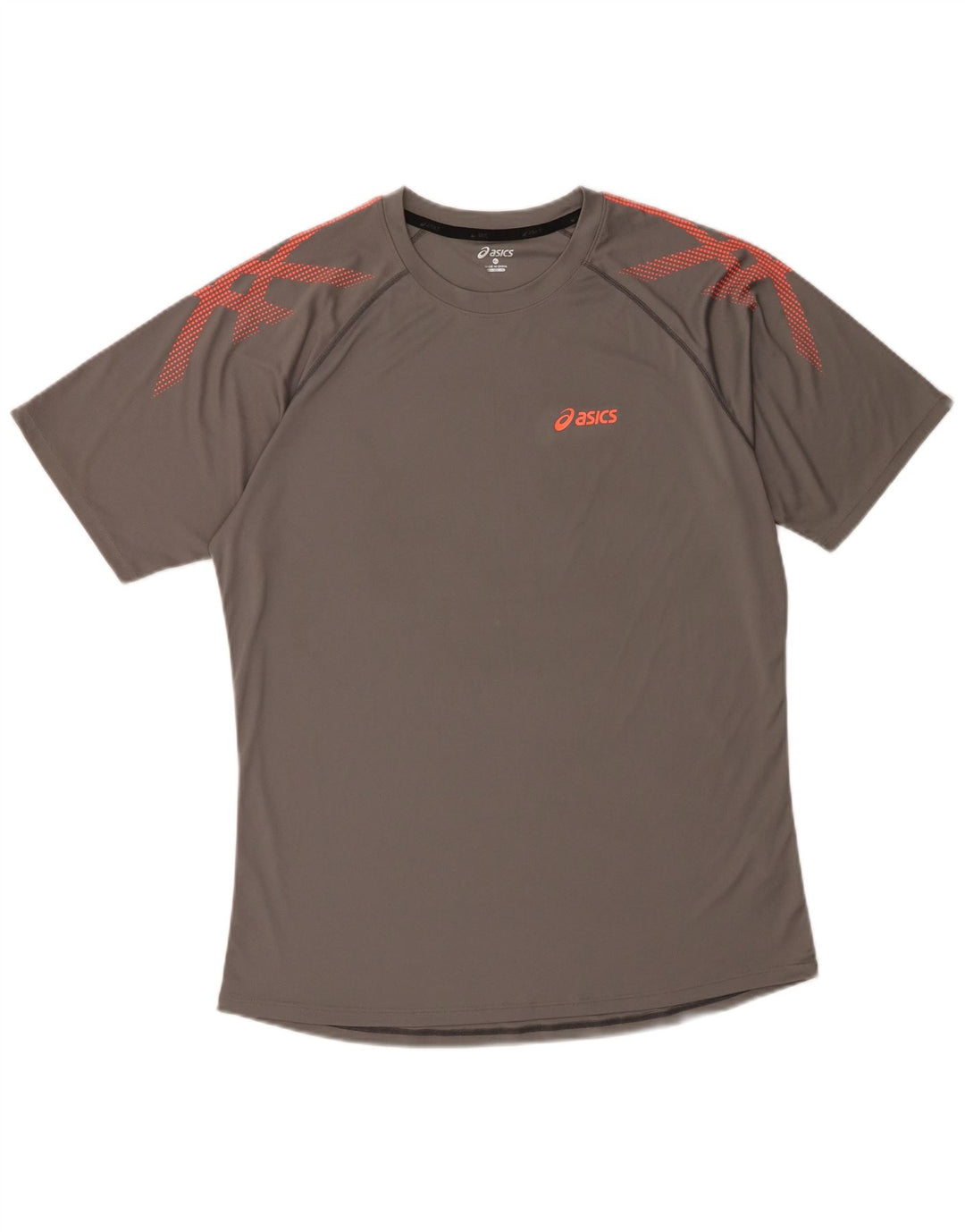 Мужская футболка Asics Top XL Серая из полиэстера с геометрическим рисунком