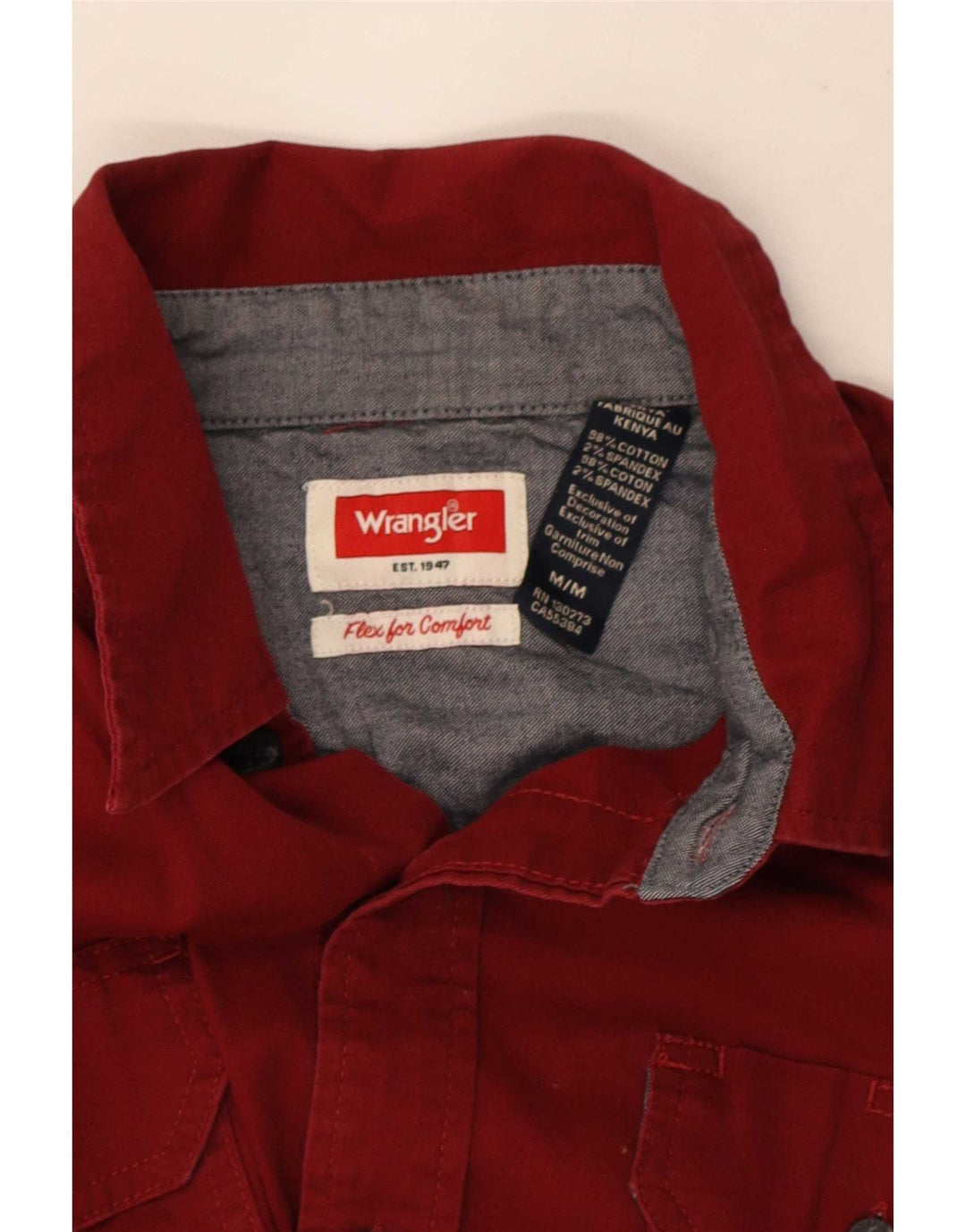Мужская рубашка с коротким рукавом Wrangler, средний бордовый хлопок, хлопок