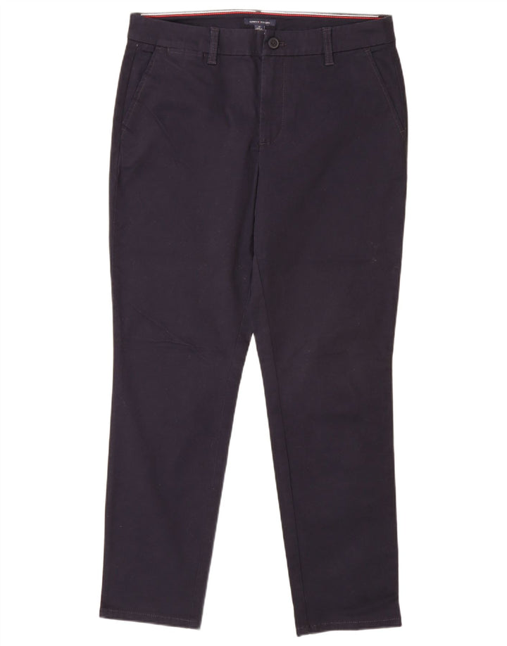 TOMMY HILFIGER Женские узкие брюки чинос США 10, большие W32 L29 Темно-синие