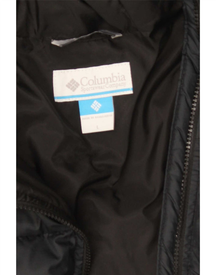 Женское длинное стеганое пальто с капюшоном Columbia UK 16, большое черное