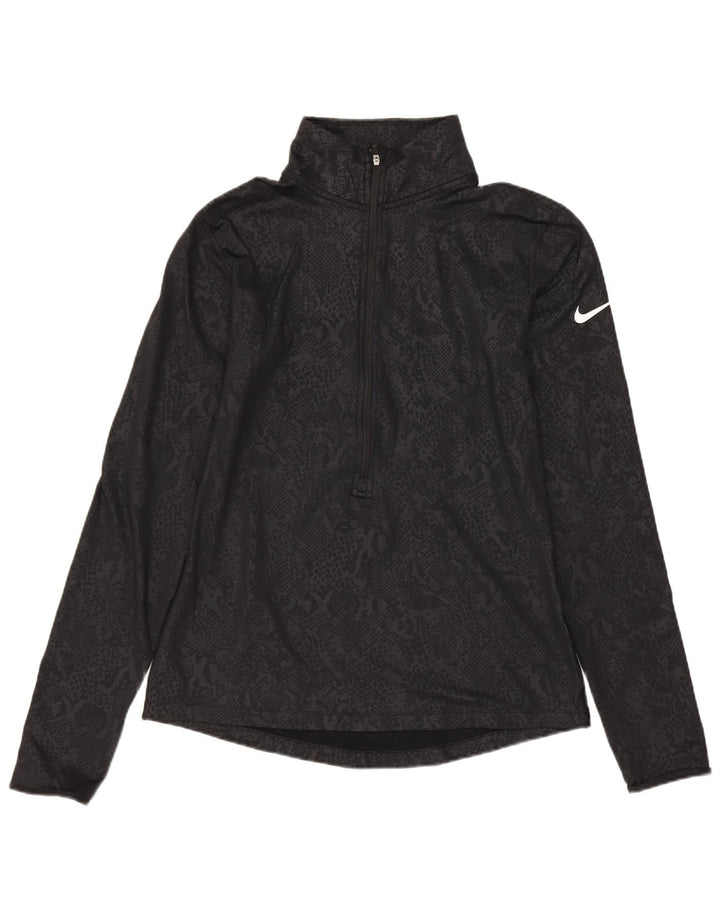 Женский спортивный костюм-пуловер NIKE Dri Fit UK 12, средний черный с животным принтом