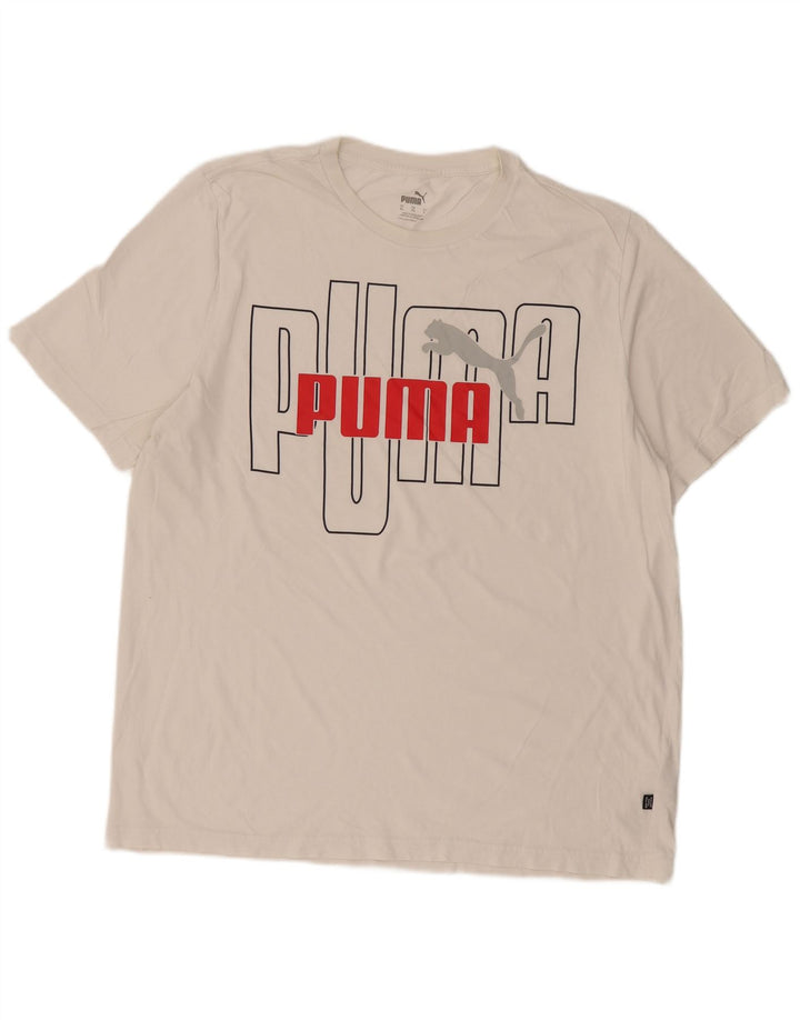 Мужская футболка с рисунком Puma XL, белый хлопок